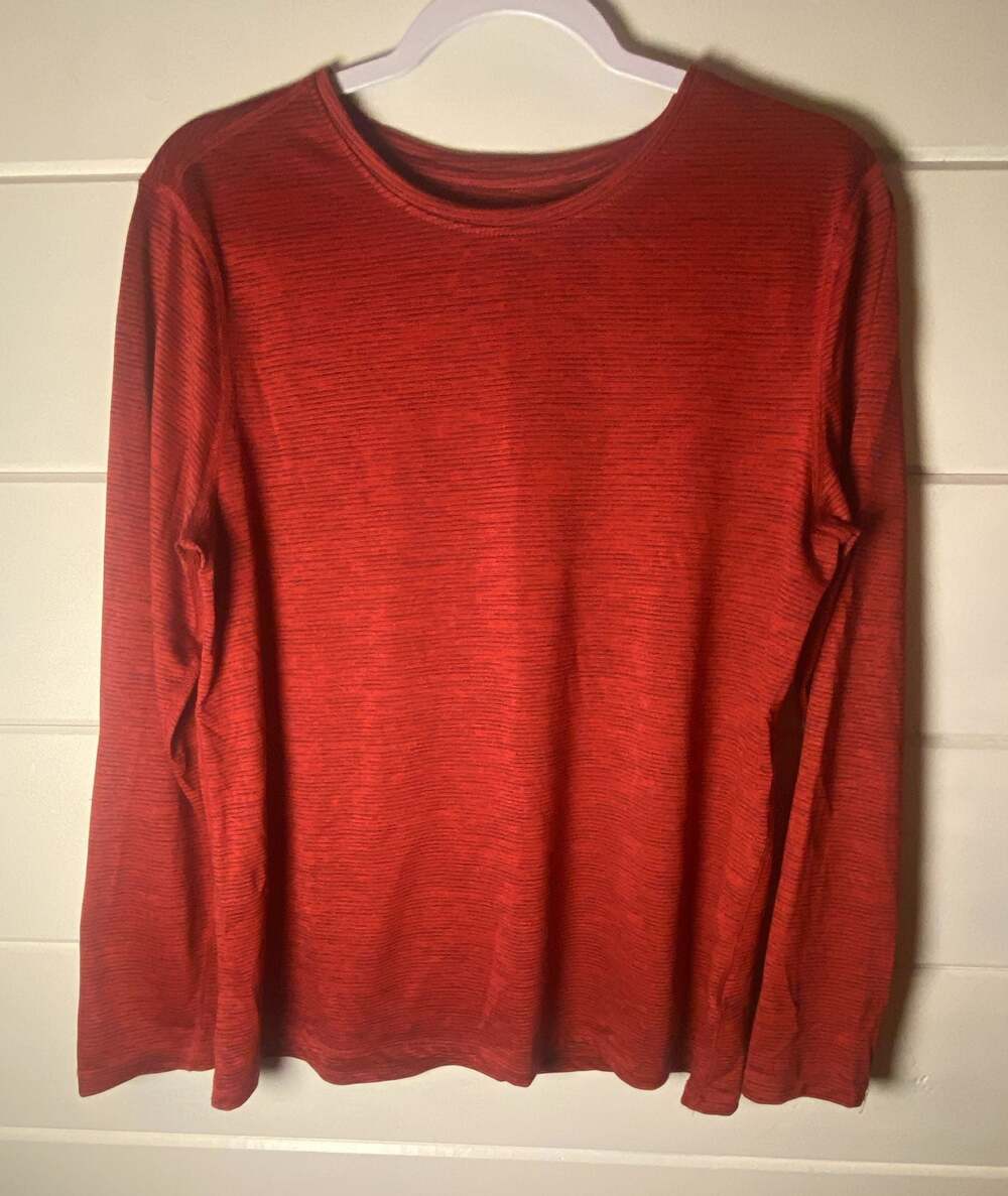 Athletic Works Red Long Sleeve Athletic Shirt Size L/G 12-14